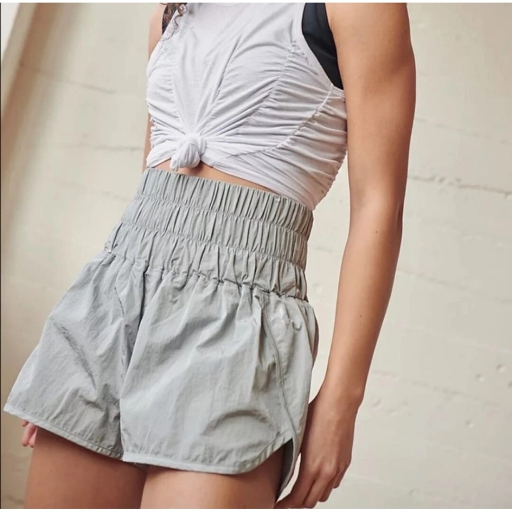 Free People Movement The Way Home Shorts Arctic Mist Silver Gray Size XL